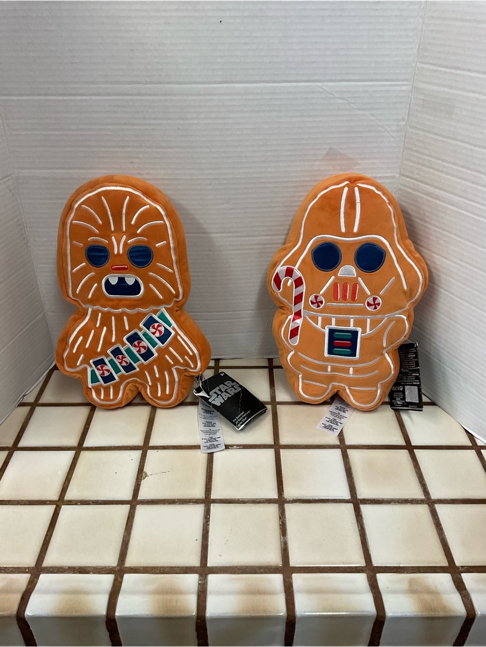 Star Wars Gingerbread Chewbacca & Darth Vader Plush Duo - Orange